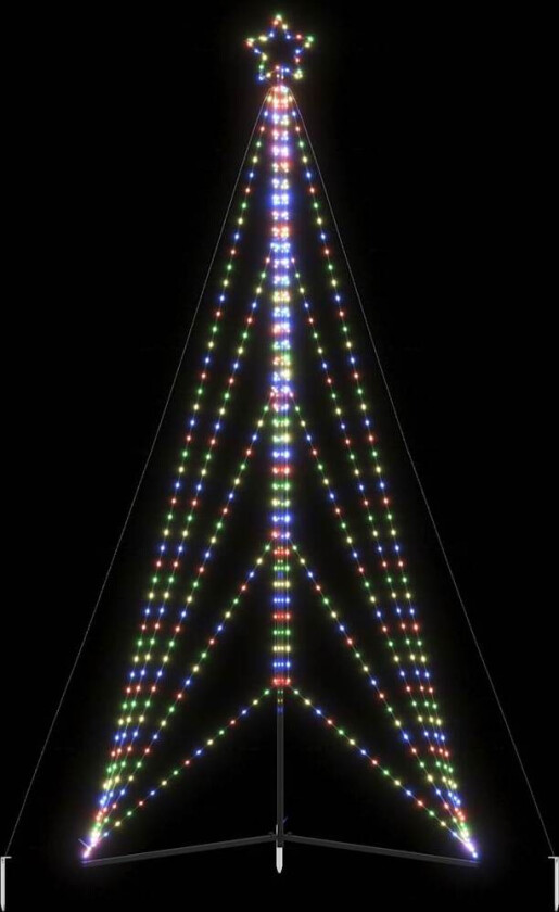 Juletrelys 615 LEDs fargerik 404,5 cm