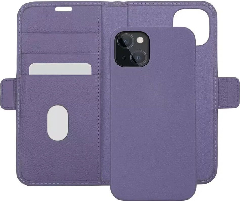 iPhone 13 dbramante1928 New York Magnetisk Ekte Skinn Flip Deksel m. Lommebok - Daybreak Purple