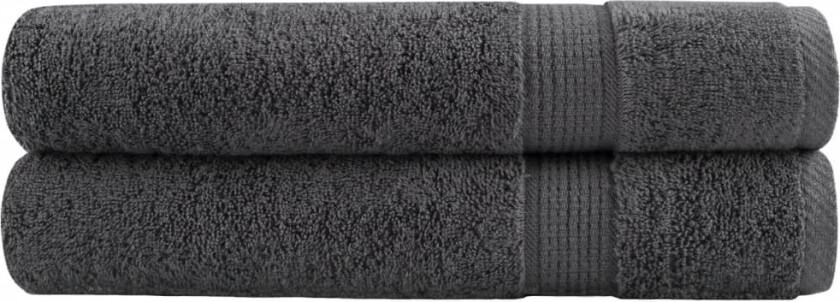 Premium saunahåndklær SOLUND 2 stk antrasitt 80x200 cm 600gsm