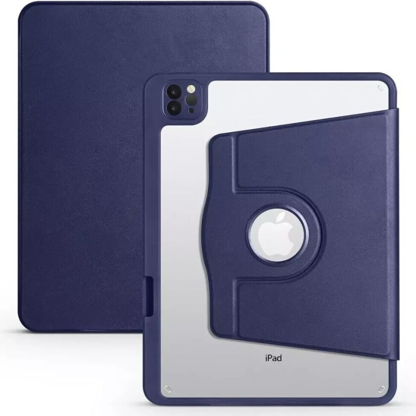 iPad Pro 12.9" (2022 / 2021 / 2020 / 2018) Hybrid Flip Deksel - Mørke Blå / Gjennomsiktig