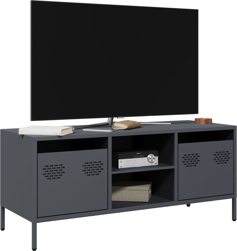 TV-benk antrasitt 101,5x39x43,5 cm kaldvalset stål