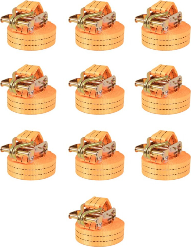 Bilde av Jekkestropper med skralle 10 stk 1 tonn 6mx38mm oransje