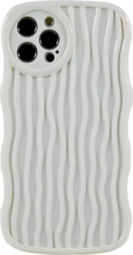 iPhone 12 Pro Fleksibelt Deksel - Bølget - Hvit