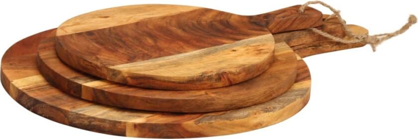 Skjærebrett 3 stk cm heltre akasie