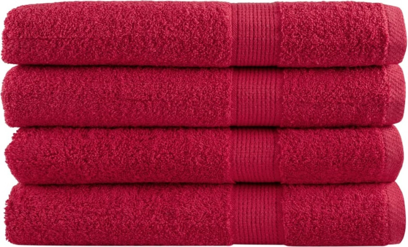 Bilde av Premium håndklær SOLUND 4 stk rød 80x200 cm 600 g/m2