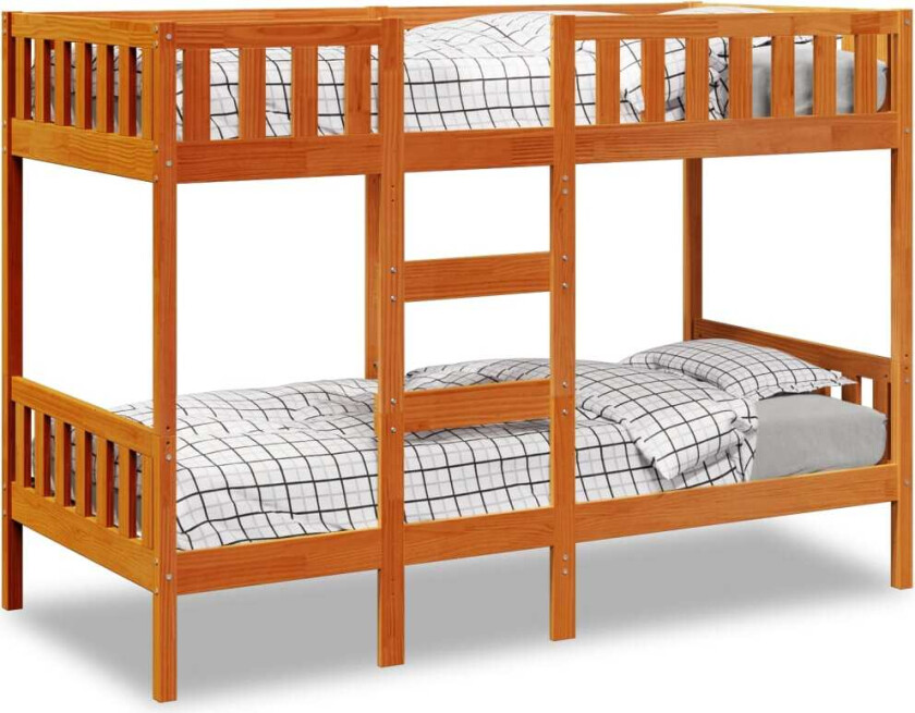 Køyeseng voksbrun 90x200 cm heltre furu