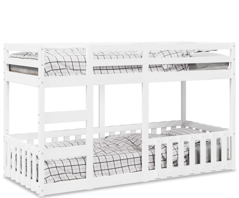 Køyeseng hvit 80x200 cm heltre furu