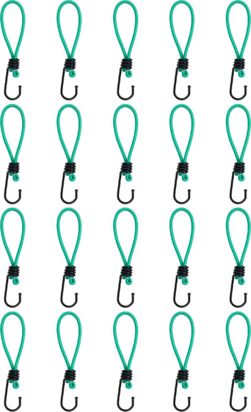 Bagasjestropper med kroker 20 stk 15 cm