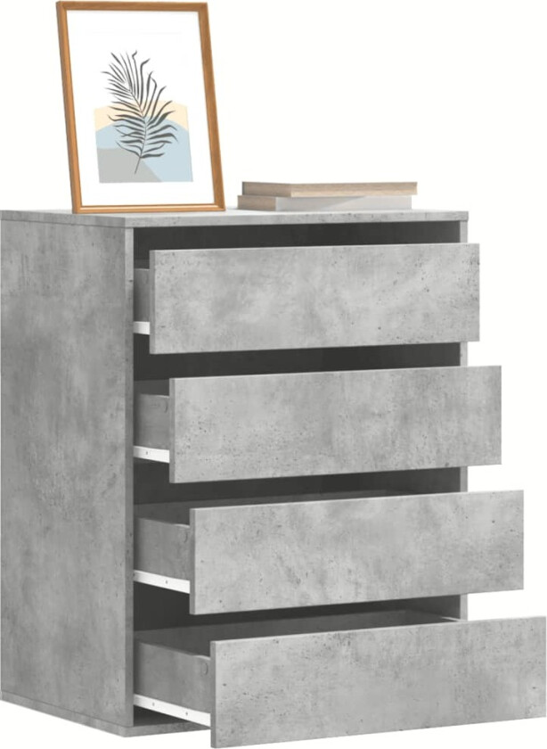 Kommode betonggrå 60x41x76 cm konstruert tre