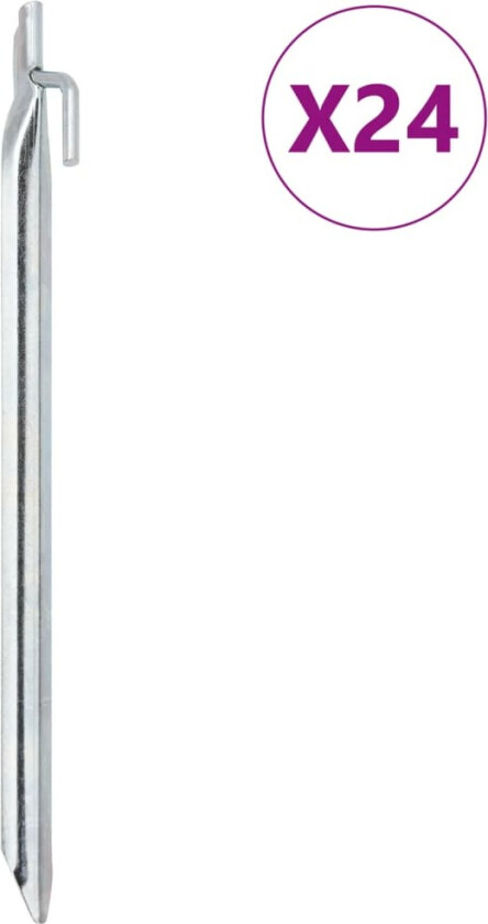 Bilde av Teltplugger 24 stk V-formet 29,5 cm Ø20 mm galvanisert stål