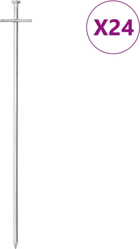 Bilde av Teltplugger 24 stk 29,5 cm Ø6 mm galvanisert stål