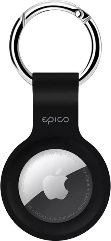Silikon Deksel til AirTag m. Nøkkelring - Svart
