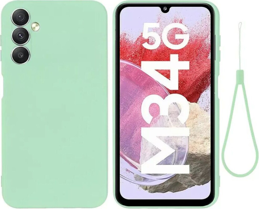 Samsung Galaxy M34 (5G) / F34 (5G) Liquid Silikon Deksel med Stropp - Grønn