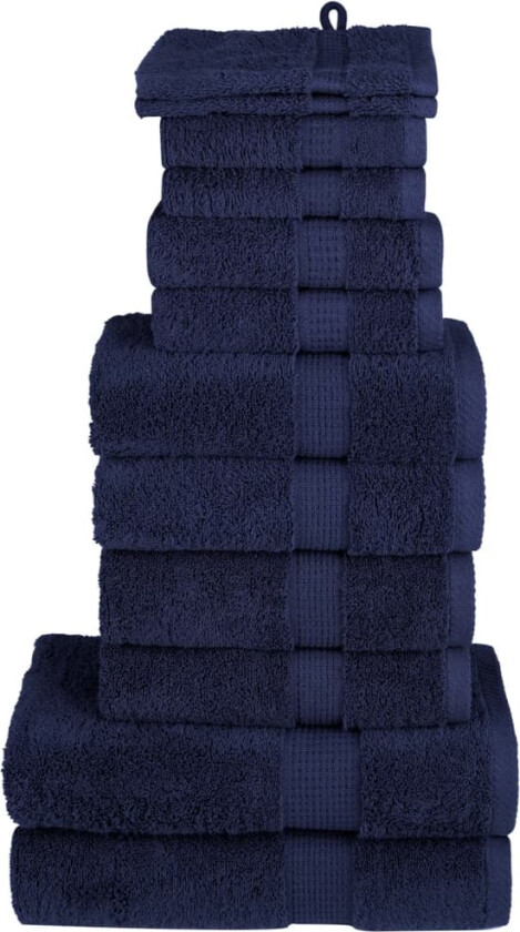 Premium håndklesett 12 deler SOLUND marineblå 600 g/m2