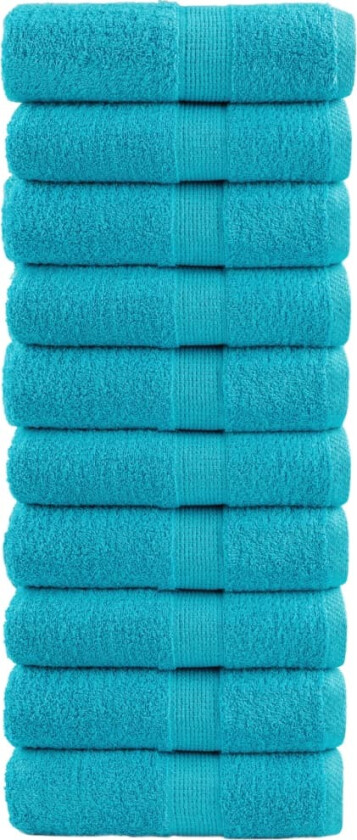 Premium vaskekluter SOLUND 10 stk turkis 30x30 cm 600 g/m2