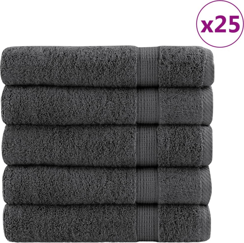 Bilde av Premium badehåndklær SOLUND 25 stk antrasitt 100x150 cm 600gsm