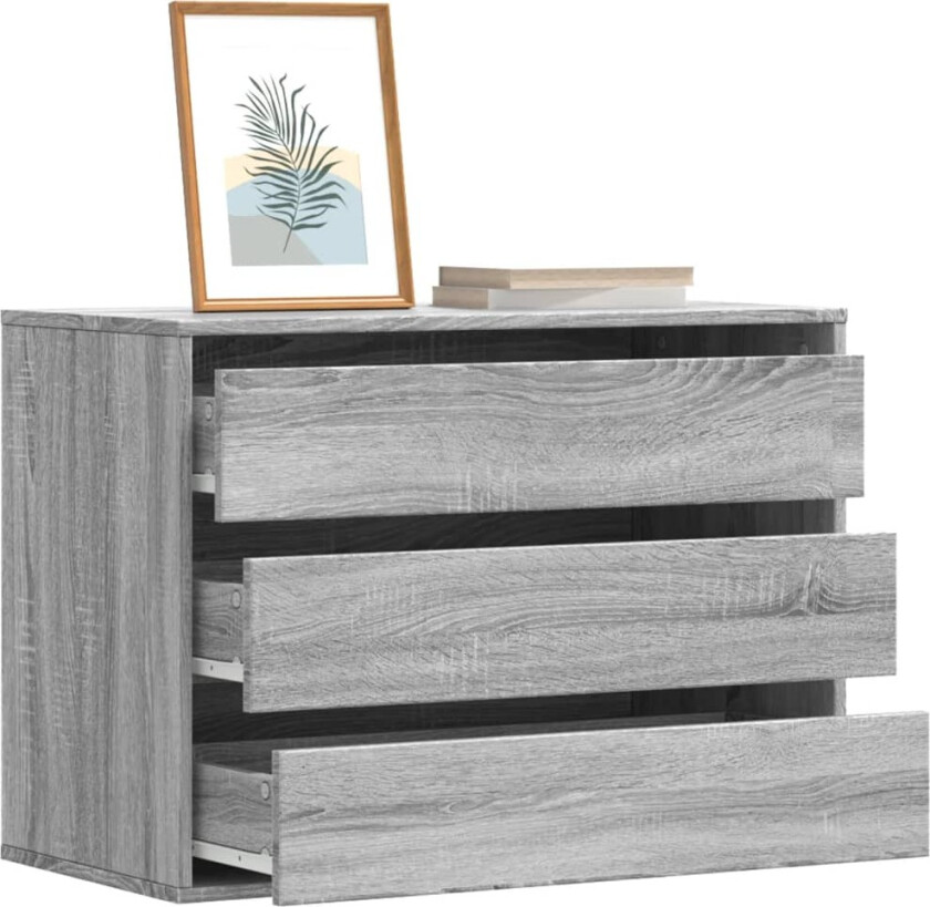 Kommode grå sonoma 80x41x58 cm konstruert tre