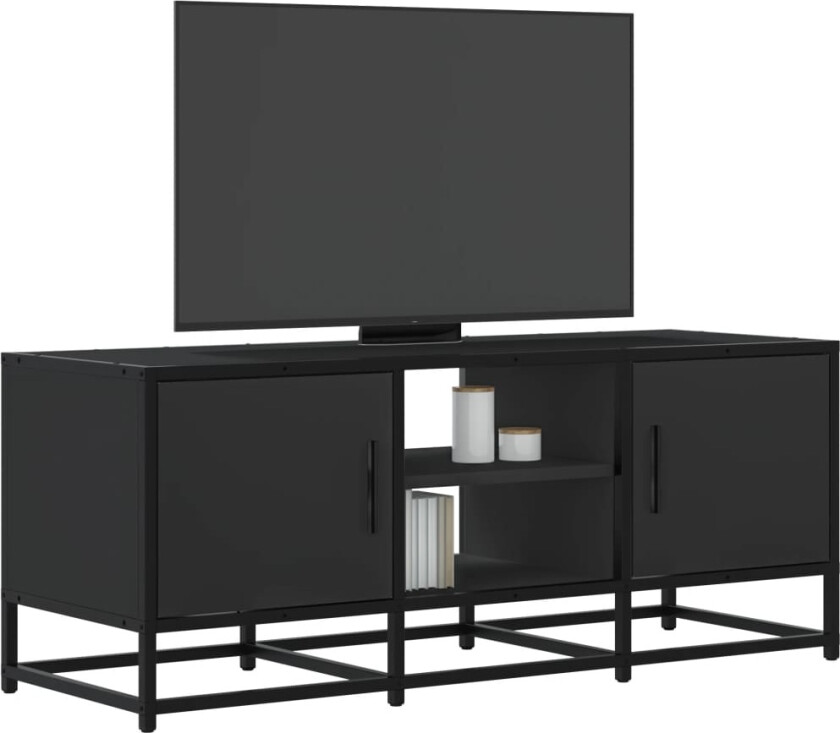 TV-benk svart 100x35x41 cm konstruert tre og metall