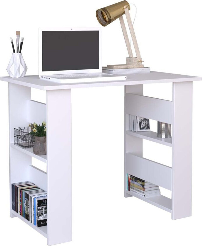 Efilo skrivebord 4 skuffr hvit.