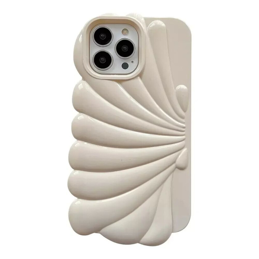 iPhone 13 Pro Fleksibelt Deksel - Seashell Design - Beige