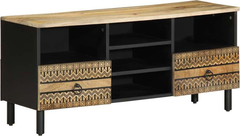 TV-benk svart 100x33,5x46 cm grovt heltre mangotre