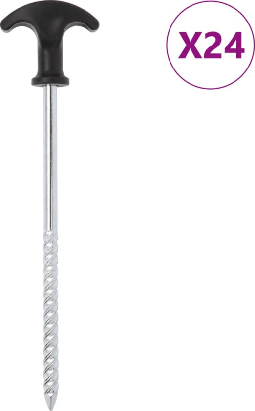 Bilde av Teltplugger 24 stk 20 cm Ø7 mm galvanisert stål