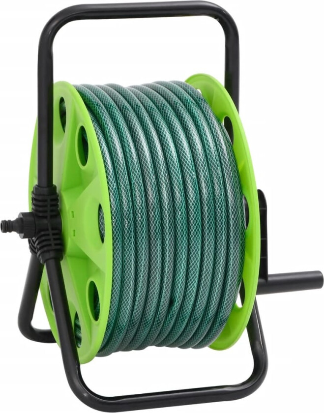 Frittstående slangetrommel grønn med slangefester 0,75" 20m PVC