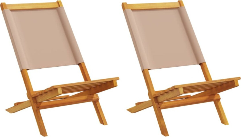 Hagestoler 2 stk gråbrun heltre akasie og stoff