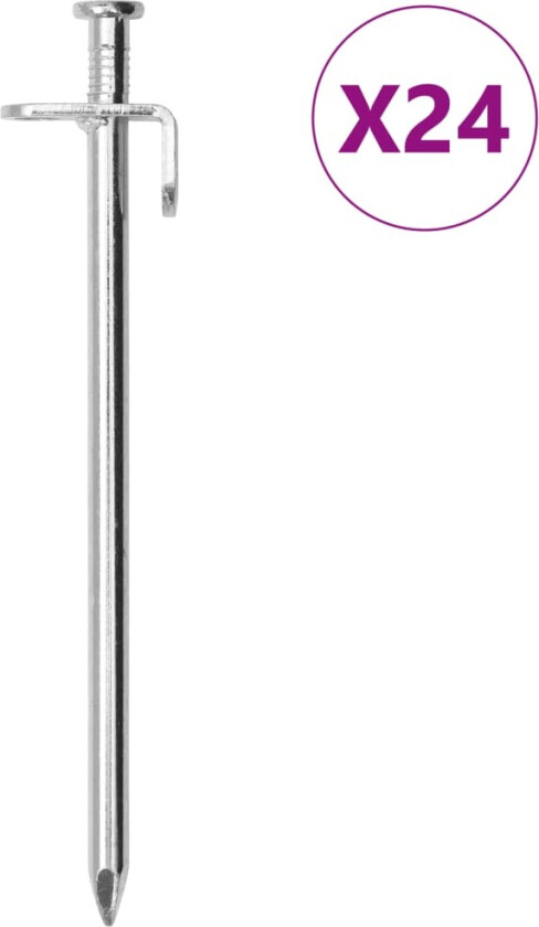 Bilde av Teltplugger 24 stk 19,5 cm 8 mm galvanisert stål