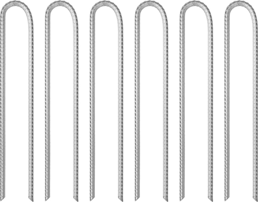 Bilde av Teltplugger 6 stk U-formet 37 cm Ø10 mm galvanisert stål