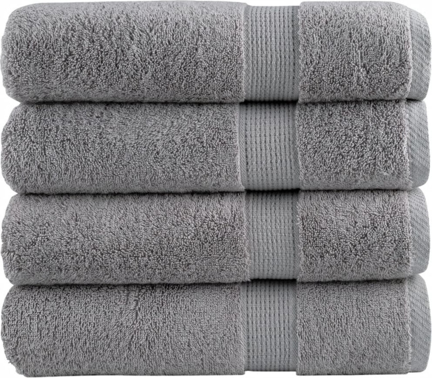 Premium badehåndklær SOLUND 4 stk grå 100x150 cm 600gsm