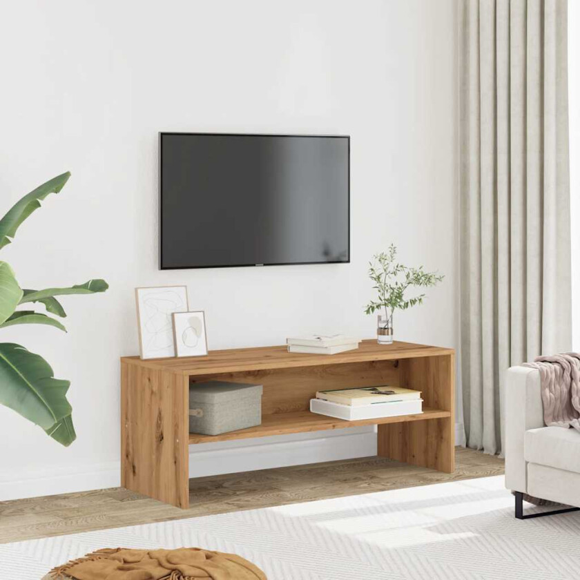 TV-benk artisan eik 100x40x40 cm konstruert tre