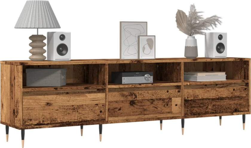 TV-benk gammelt tre 150x30x44,5 cm konstruert tre