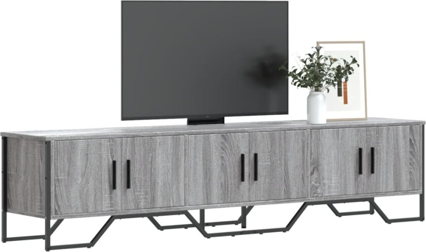 TV-benk grå sonoma 180x34x41 cm konstruert tre