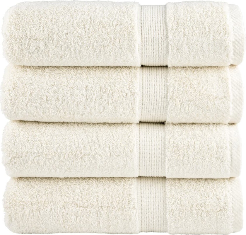 Premium dusjhåndklær SOLUND 4 stk kremhvit 70x140cm 600 g/m2