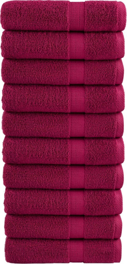 Premium badehåndklær SOLUND 10 stk burgunder 100x150 cm 600gsm