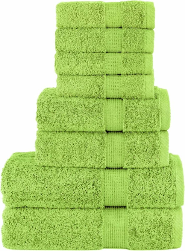 Premium håndklesett 8 deler SOLUND eplegrønn 600 g/m2