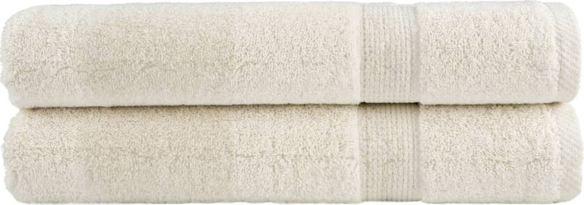 Premium håndklær SOLUND 2 stk kremhvit 80x200 cm 600 g/m2
