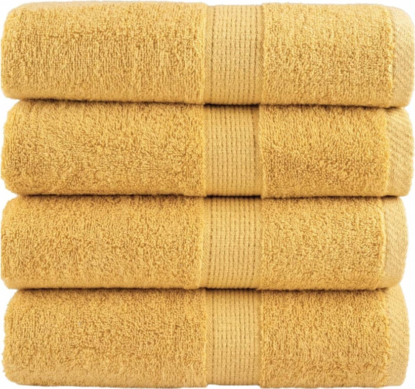 Premium vaskekluter SOLUND 4 stk gull 30x30 cm 600gsm