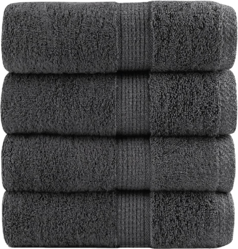 Premium gjestehåndklær SOLUND 4 stk antrasitt 30x50 cm 600gsm
