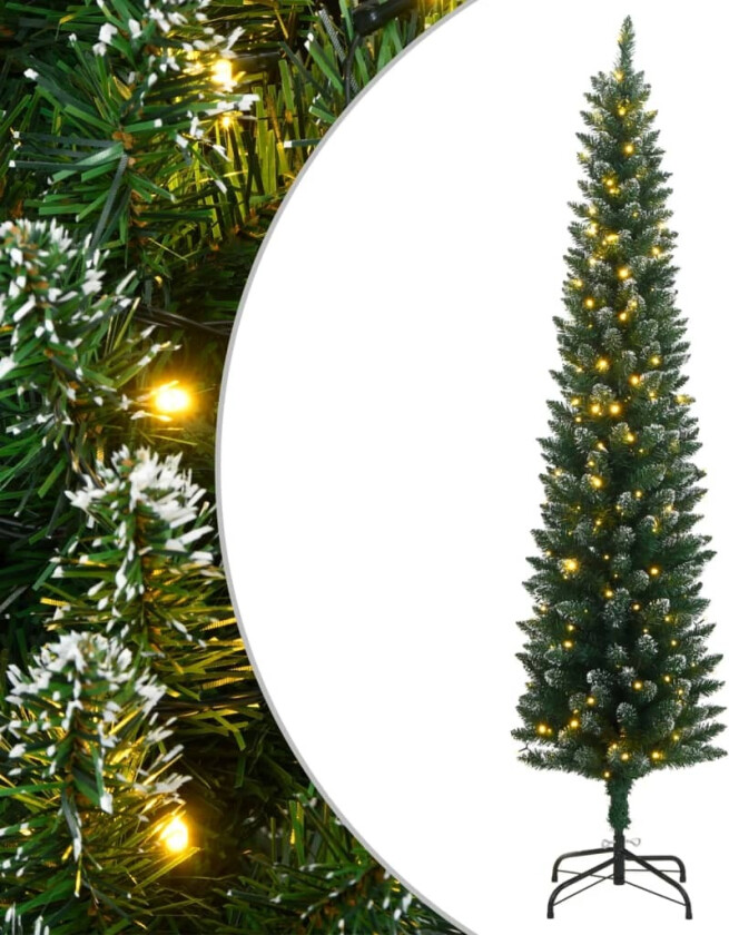 Kunstig slankt juletre med 150 LED 120 cm