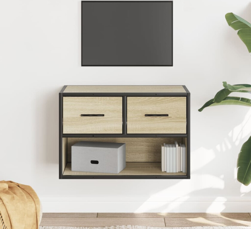 TV-benk sonoma eik 60x31x39,5 cm konstruert tre og metall