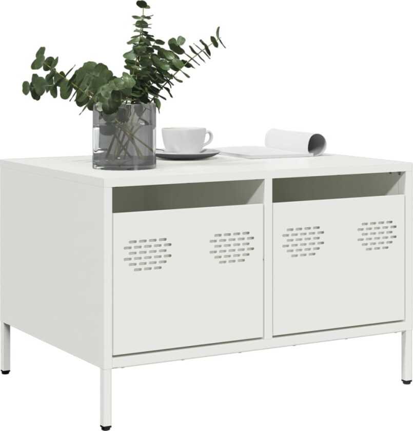 TV-benk hvit 68x50x43,5 cm kaldvalset stål