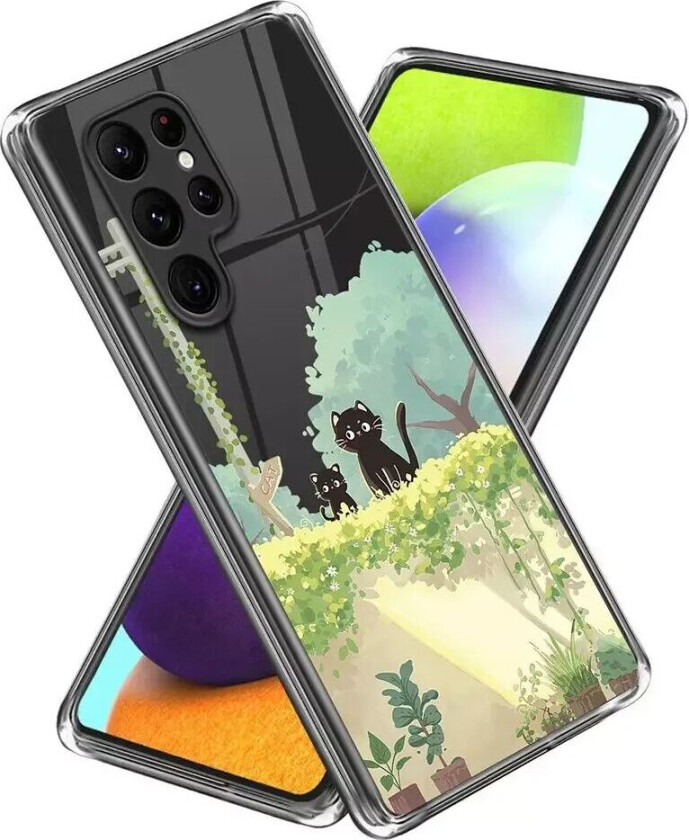 Samsung Galaxy S23 Ultra Plast Gjennomsiktig Deksel m. Motiv - To Katter