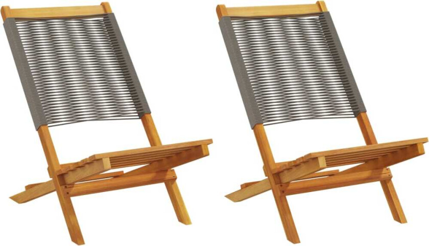 Hagestoler 2 stk grå heltre akasie og polypropylen