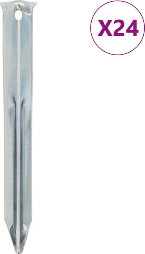 Teltplugger 24 stk 17 cm Ø20 mm galvanisert stål