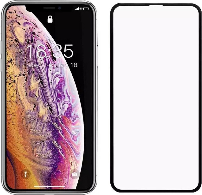 iPhone 11 Pro Max / iPhone XS Max Skjermbeskytter i Glass - Full-fit - Svart Kant