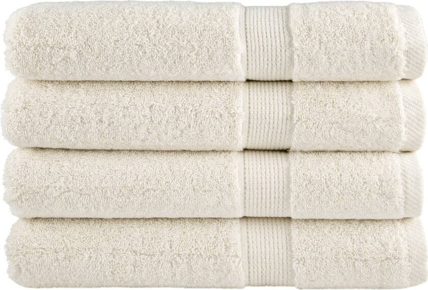 Bilde av Premium håndklær SOLUND 4 stk kremhvit 100x200cm 600 g/m2