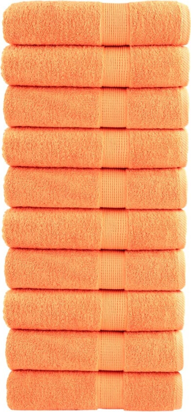 Bilde av Premium dusjhåndklær SOLUND 10 stk oransje 70x140 cm 600 g/m2