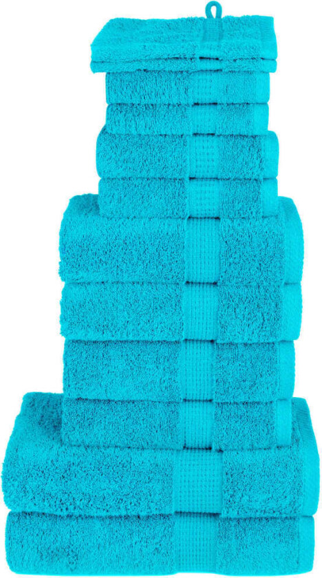 Premium håndklesett 12 deler SOLUND turkis 600 gsm